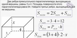 Как вычислить площадь параллелепипеда